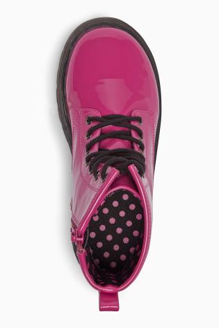 Pink Patent Lace-Up Boots (Older Girls)